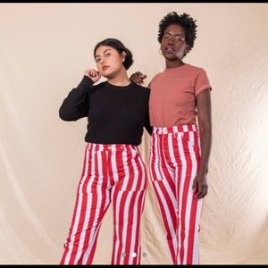 Big Bud Press Vintage striped work pants, in red S
